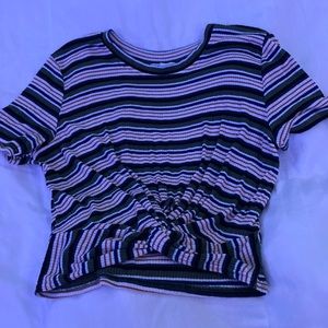Striped Tie Front Ardene Tee Shirt